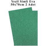 Artlantis Yeşil Simli Eva 50X70 cm 2 Adet Simli Eva Süngeri Okul Kreş Anasınıfı Elişi Etkinlikleri - Standart - 50x70cm