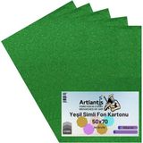 Artlantis Yeşil Simli Karton 50X70 5 Adet Artlantis Simli Karton Yeşil 5 Adet 50*70 - standart