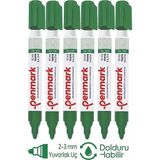 Artlantis Yeşil Yazı Tahta Kalemi 6 Adet Doldurulabilir Tahta Kalemi Okul Sınıf Öğretmen Beyaz Yazı Tahtası Kalemi Canlı Renk - 1 - Standart