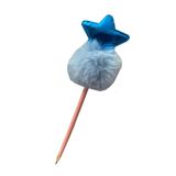 Artlantis Yıldızlı Ponpon Peluş Kurşun Kalem 1 Adet Peluş Tüylü Yıldız Kurşun Kalem Hediye Kalem Tüylü Sevimli Kalem (Mavi)