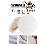 Artlantis Yuvarlak Tuval 30x30 cm 1 Adet Arkadan Zımbalı Astarlı Resim Tuvali Akrilik Boya Yağlı Boya