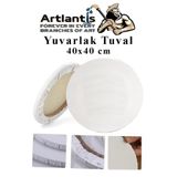Artlantis Yuvarlak Tuval 40x40 cm 1 Adet Arkadan Zımbalı Astarlı Resim Tuvali Akrilik Boya Yağlı Boya