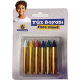 Artlantis Yüz Boyası 6 Renk 1 Paket Bubu Face Paint Yüz Boyası Canlı Renkler Sağlığa Zararsız Kreş Okul Öncesi - Çok Renkli - Standart