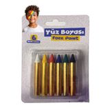 Artlantis Yüz Boyası 6 Renk 1 Paket Bubu Face Paint Yüz Boyası Canlı Renkler Sağlığa Zararsız Kreş Okul Öncesi