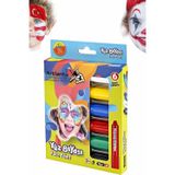 Artlantis Yüz Boyası 6 Renk 1 Paket Face Paint Çevirmeli Yüz Kalemi Kolay Temizlenen Canlı Renkler