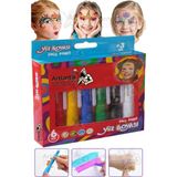 Artlantis Yüz Boyası 6 Renk 1 Paket Fixpoint Face Paint Çevirmeli Yüz Boyası Canlı Renkler Sağlığa Zararsız Kreş Okul Öncesi - Çok Renkli - 15ml - Standart