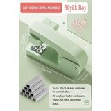 Artlantis Zımba Makinesi 24/6 1 Adet Fixpoint P-4550 Pastel Renkler Büyük Zımba Makinası ve Teli 20 25 Sayfa Dereceli Ofis Büro - Yeşil