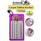 Artlantis Zincirli Çarpım Tablosu 6 Adet 7X12 cm Cep Zircirli Çarpım Tablosu Yaz Sil Özellikli Karne Hediyesi Çarpım Kartları - Çok Renkli - 7x12cm - Standart