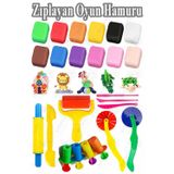 Artlantis Zıplayan Oyun Hamuru 12 Renk ve Merdane Kesici Enjektör 9 lu Hava İle Kuruyan Modelleme Kili Yumuşak Köpük Kil Esnek