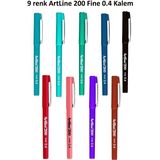 Artline 200N Fine Keçe Uçlu Yazı Kalemi Uç 0 4 mm 9 Renk - Çok Renkli - Keçeli - 0.4 mm