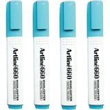 Artline 660 Fosforlu Kalem Kesik Uç 1.0 4.0 mm Pastel Blue 4 Adet - Pastel Mavi