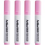 Artline 660 Fosforlu Kalem Kesik Uç 1.0 4.0 mm Pastel Pink 4 Adet - Pastel Pembe
