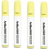 Artline 660 Fosforlu Kalem Kesik Uç 1.0 4.0 mm Pastel Yellow 4 Adet