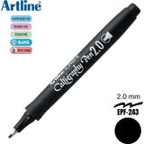 Artline Caligraphy Pen 2.0 Kesik Uçlu Kaligrafi Kalemi Siyah / EPF-242 - Çok Renkli - standart