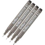 Artline Drawing 0.1-0.3-0.5-0.7 mm Siyah 4 Adet Teknik Çizim Kalemi