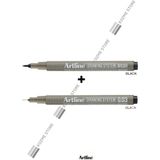 artline-Drawing System Teknik Çizim Kalemi 2'li Set (brush + 0.03
