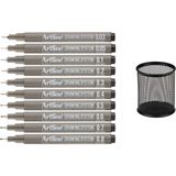 Artline Drawing System Teknik Çizim Kalemi Seti 10'lu + Perfore Kalemlik