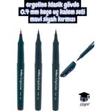 Artline Ergoline Klasik Gövde Keçe Uç Kalem Seti Mavi Siyah Kırmızı Imza Teknik Çizim Kaligrafi - Çok Renkli - standart
