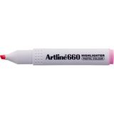 Artline Fosforlu Kalem (İşaret Kalemi) Kesik Uç 1,0-4,0 Mm Pastel Pink Pembe 660 (12 Li Paket)