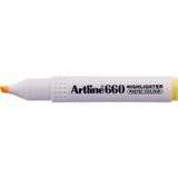 Artline Fosforlu Kalem (İşaret Kalemi) Kesik Uç 1,0-4,0 Mm Pastel Yellow Sarı 660 (12 Li Paket)
