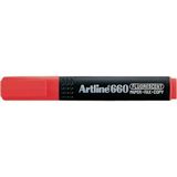 artline fosforlu kalem kesik uç: 1,0-4,0 mm fosforlu kırmızı 660 (12 li paket) - Yok