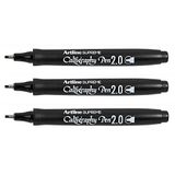 artline markör kalemi Supreme kaligrafi kalemi, 2 mm, siyah, 3'lü set