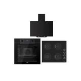 Artline Siyah Ankastre Set (D077-Sa Siyah Davlumbaz - Cs205-Fa 60 Cm Siyah Ocak - Qep63cs Frya