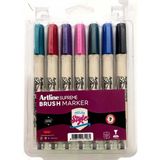 Artline Supreme Brush Marker Esnek Fırça Uçlu Kalem Seti 7 Renk ile Geniş ve İnce Çizgiler