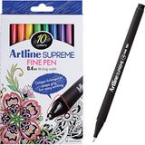 Artline SUPREME İnce Astarlı Kalemler, Çizim, Boyama, Yazma, Sanat ve Tasarım için Uygun, 0,4 mm İnce Uçlu Mürekkep Eskiz Kalemi, Sanatçı için İdeal Hediye, Çok Renkli Set, 10'lu Paket