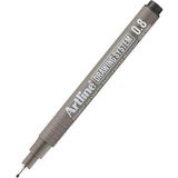 Artline Teknik Çizim Kalemi 0.8 mm Siyah Renkli Standart Model ile Yüksek Kalite Çizim