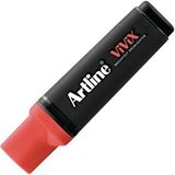 Artline Vivix 2.0-5.0 mm Kırmızı Parlak Mürekkepli Kesik Uç Fosforlu Kalem