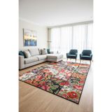 ARTLOOP Jazz Patchwork Karabağ Desenli Dokuma Taban Dekoratif Siyah Halı AL 153