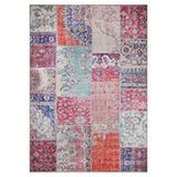 Artloop Patchwork Desenli Salon Halısı, Dokuma Taban Dekoratif Şönil Rustik Halı Jazz Al 82 Çok Renkli