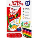 ArtMaster 12 Li Jumbo Kuru Boya Kalemi Karton Kutu 1 Paket Fixpoint Kalın 12 Renk Jumbo Kuruboya Tam Boy Renkli Kalem