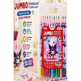 ArtMaster 12 Li Jumbo Kuru Boya Kalemi Plastik Kutu 1 Paket Fatih Kuromi Figürlü Kalın 12 Renk Kuruboya Tam Boy Renkli Kalem - Standart