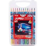 ArtMaster 12 Li Jumbo Kuru Boya Kalemi Plastik Kutu 1 Paket Fatih Sonic Figürlü Kalın 12 Renk Kuruboya Tam Boy Renkli Kalem - Standart
