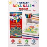 ArtMaster 12 Li Kuru Boya Kalemi Karton Kutu 1 Paket Pensan 12 Renk Kuruboya Tam Boy Canlı Renkli Boya Kalem Okul Öğrenci - Standart