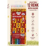 ArtMaster 12 Li Kuru Boya Kalemi Plastik Kutu 1 Paket Fatih Taraftar Sarı Kırmızı 12 Renk Kuruboya Tam Boy Renkli Kalem Aslan - Standart