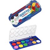 ArtMaster 12 Renk Sulu Boya 23MM 1 Paket Giotto 12 Li Suluboya Fırça Hediyeli Canlı Renkler Acquerelli Kaliteli Yıkanabilir - Çok Renkli - Standart