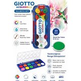 ArtMaster 12 Renk Sulu Boya 30MM Büyük 1 Paket Giotto 12 Li Suluboya Fırça Hediyeli Canlı Renkler Acquerelli Kaliteli Yıkanabilir - Çok Renkli - Standart