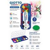 ArtMaster 12 Renk Sulu Boya 30mm Büyük 1 Paket Giotto 12 Li Suluboya Fırça Hediyeli Canlı Renkler Acquerelli Kaliteli Yıkanabilir Çok Renkli