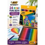 ArtMaster 24 Lü Kuru Boya Kalemi Karton Kutu 1 Paket Bic Intensity 24 Renk Kuruboya Tam Boy Canlı Renkli Boya Kalem Okul Öğrenci - Standart