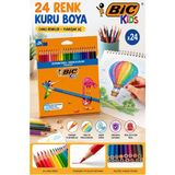 ArtMaster 24 Lü Kuru Boya Kalemi Karton Kutu 1 Paket Bic Tropicolors 24 Renk Kuruboya Tam Boy Canlı Renkli Boya Kalem Okul Öğrenci - Standart
