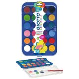 ArtMaster 24 Renk Sulu Boya 23mm 1 Paket Giotto 24 lü Suluboya Fırça Hediyeli Canlı Renkler Acquerelli Kaliteli Yıkanabilir