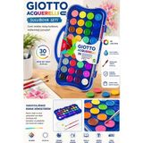 ArtMaster 36 Renk Sulu Boya 30MM Büyük 1 Paket Giotto 36 Lı Suluboya Fırça Hediyeli Canlı Renkler Acquerelli Kaliteli Yıkanabilir - Çok Renkli - Standart