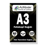 ArtMaster A3 Fotokopi Kağıdı 100 Adet 80 gr 29,7x42 cm ArtMaster A3 Boy Fotokopi Kağıdı Yazıcı Kağıdı 100 Lü
