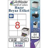 ArtMaster A4 Hazır Beyaz Etiket 105X72MM 10 Sayfa 1 Paket 8 Li Kendinden Yapışkanlı Fotokopi Lazer Inkjet Kağıdı Yazıcılar Için - Standart