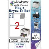 ArtMaster A4 Hazır Beyaz Etiket 199.6X143.5MM 10 Sayfa 1 Paket 2 Li Kendinden Yapışkanlı Fotokopi Lazer Inkjet Kağıdı Yazıcılara - Standart