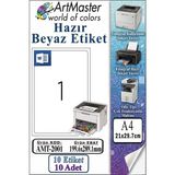 ArtMaster A4 Hazır Beyaz Etiket 199.6X289.1MM 10 Sayfa 1 Paket Kendinden Yapışkanlı Fotokopi Lazer Inkjet Kağıdı Yazıcılara Uyumlu - Standart