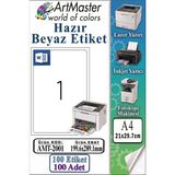 ArtMaster A4 Hazır Beyaz Etiket 199.6X289.1MM 100 Sayfa 1 Paket Kendinden Yapışkanlı Fotokopi Lazer Inkjet Kağıdı Yazıcılara Için - Standart